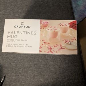 Crofton Valentine's Double Wall Glass Mug Set - Clear